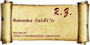 Rohoska Zalán névjegykártya